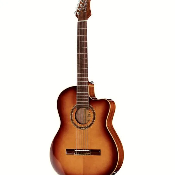 Test Ortega RCE238SN-FT: guitarra electroacústica sunburst detallada